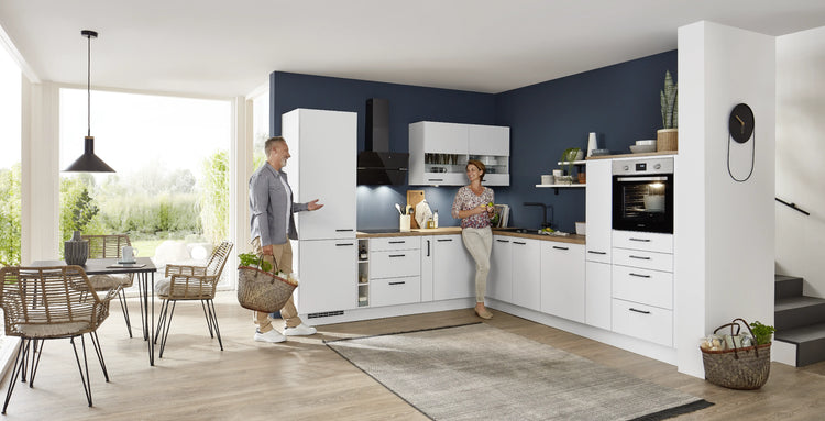 nobilia Winkel-Küche mit Apotheker-Schrank ohne Geräte nobilia Küchenblöcke & Pantryküchen