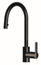 Einhebel Küchenarmatur mit Schwenkauslauf und herausziehbarer Brause SF 1 Aqua Cucina Armaturen schwarz