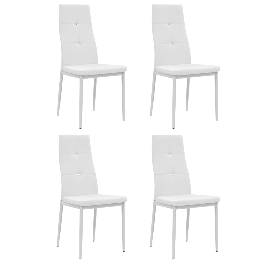 Esszimmerstühle 4 Stk. Weiß Kunstleder_vidaXL_CityKüchen24