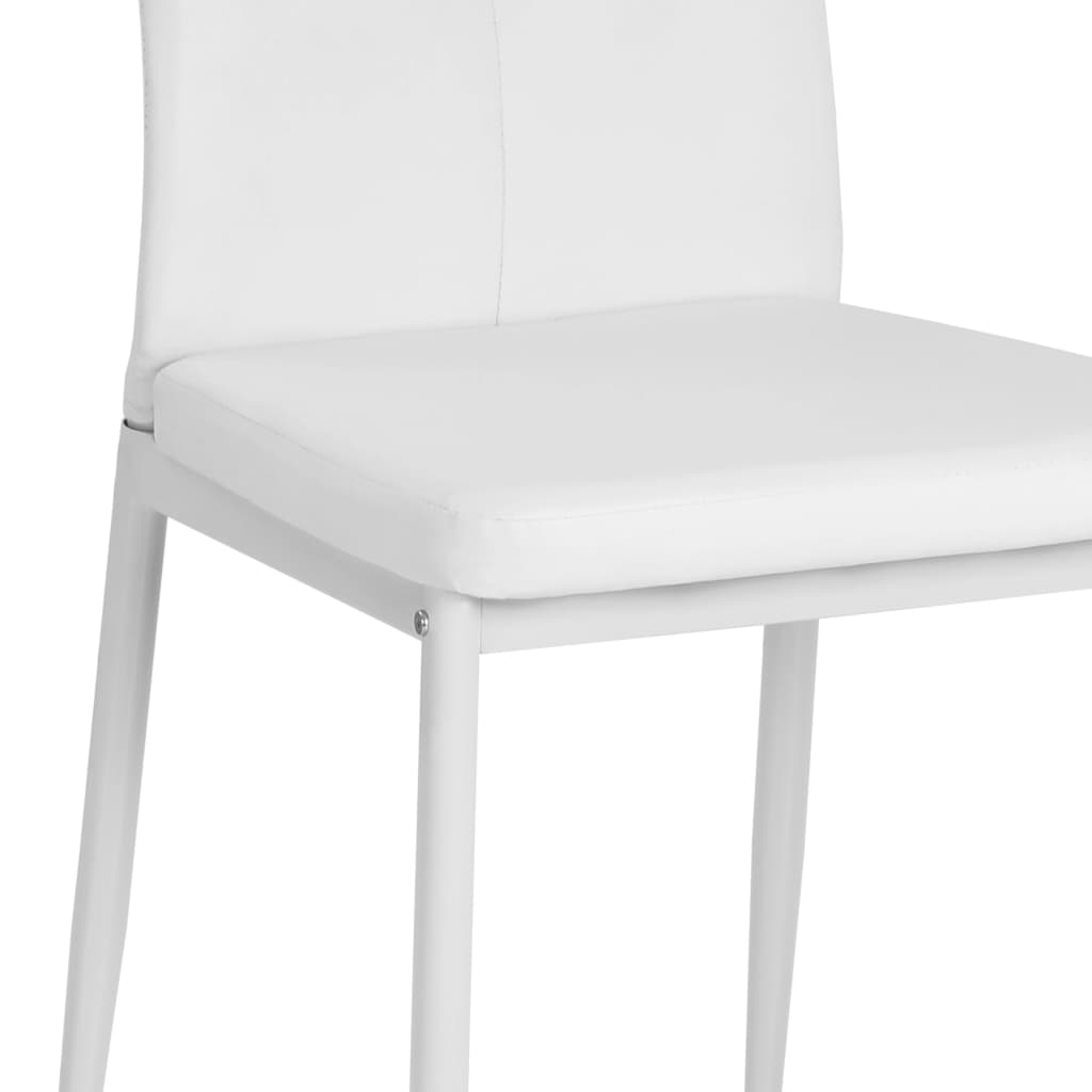 Esszimmerstühle 4 Stk. Weiß Kunstleder_vidaXL_CityKüchen24