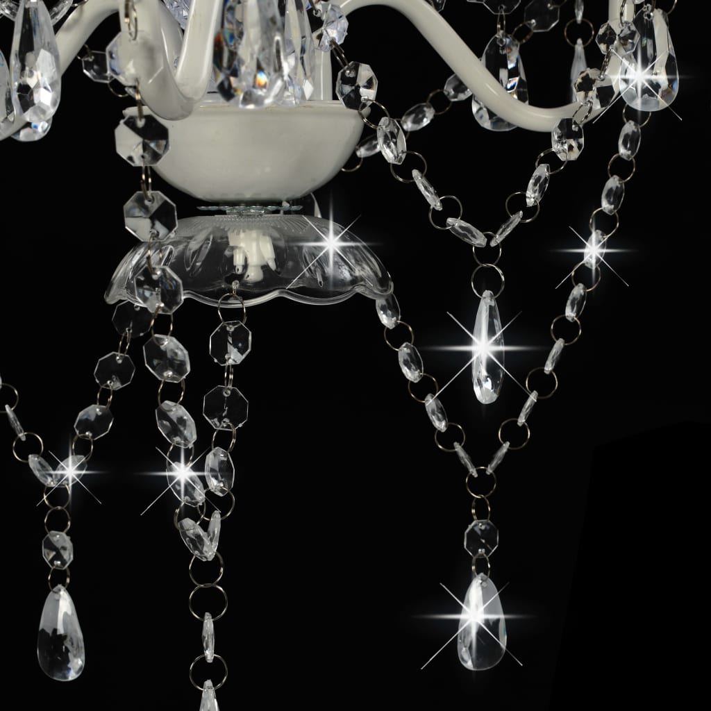 Kronleuchter mit Perlen Weiß Rund 3×E14_Lampen_vidaXL_CityKüchen24