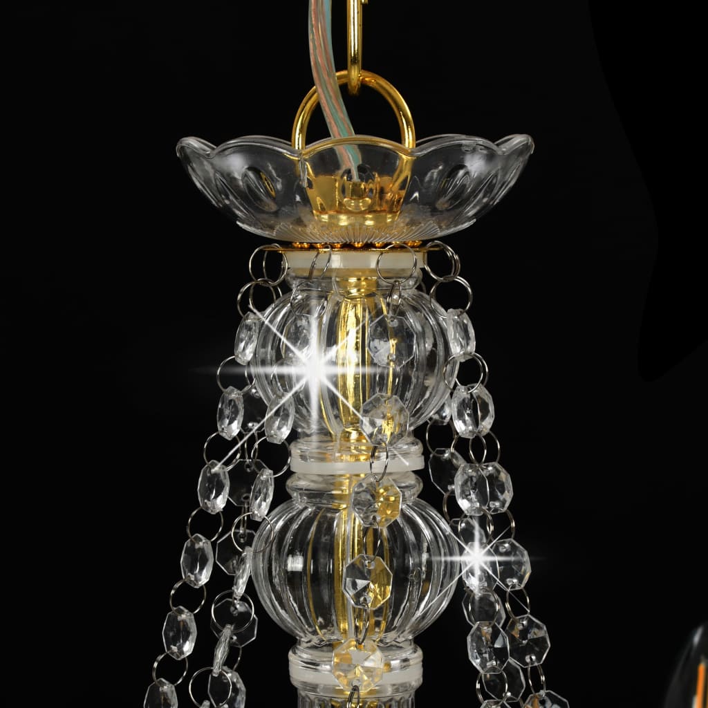 Kronleuchter mit Perlen Golden 8 x E14-Fassungen_vidaXL_CityKüchen24
