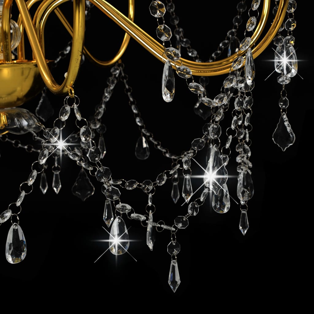 Kronleuchter mit Perlen Golden 8 x E14-Fassungen_vidaXL_CityKüchen24
