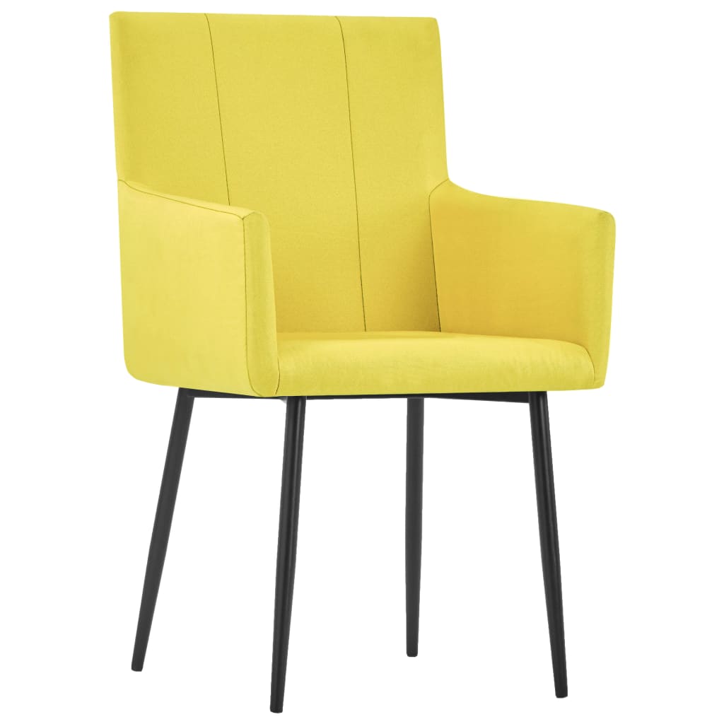 Esszimmerstühle mit Armlehnen 2 Stk. Gelb Stoff_vidaXL_CityKüchen24