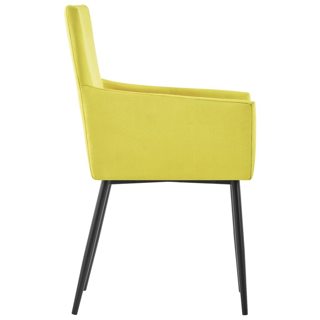 Esszimmerstühle mit Armlehnen 6 Stk. Gelb Stoff_vidaXL_CityKüchen24