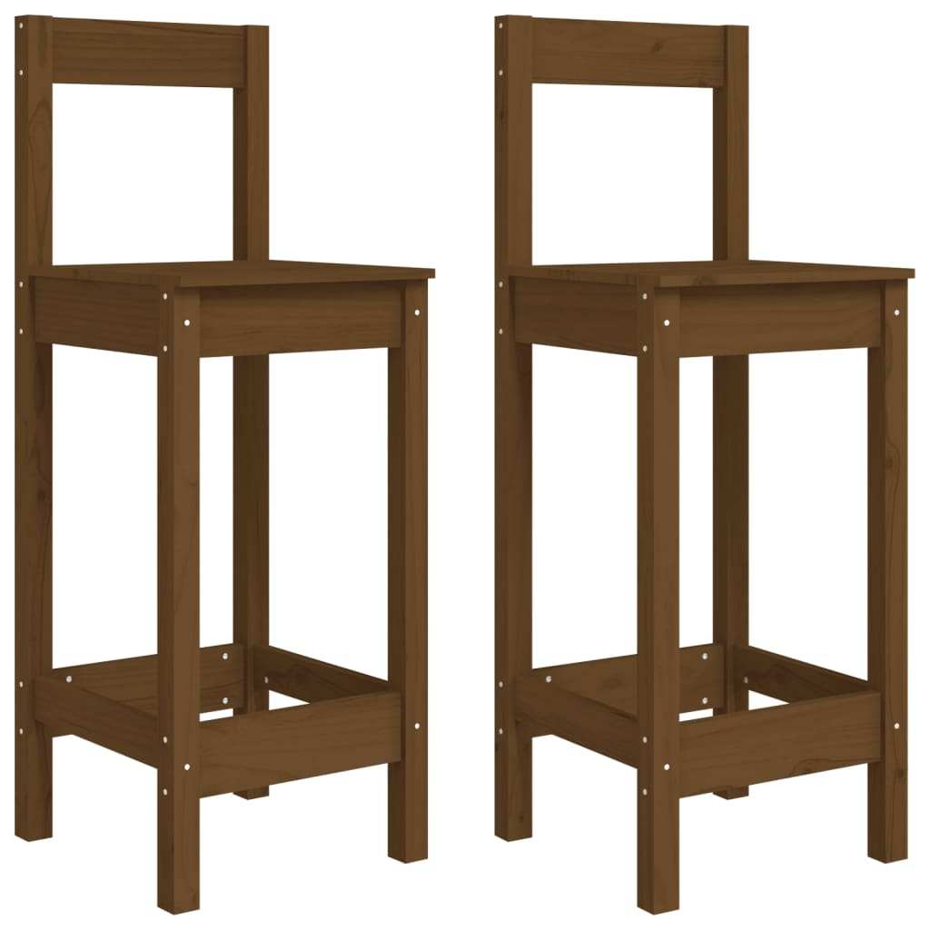 Barstühle 2 Stk. Honigbraun 40x41,5x112 cm Massivholz Kiefer_vidaXL_CityKüchen24