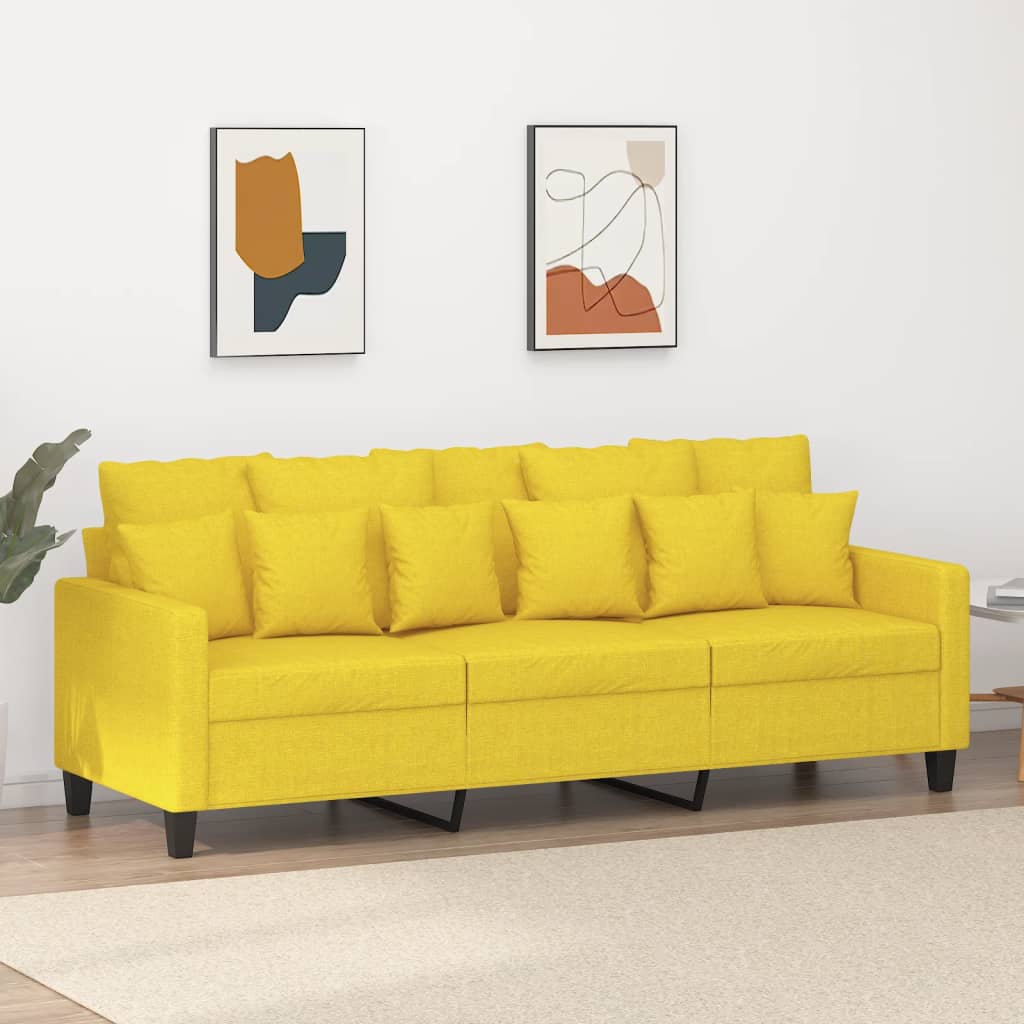 3-Sitzer-Sofa Hellgelb 180 cm Stoff_vidaXL_CityKüchen24