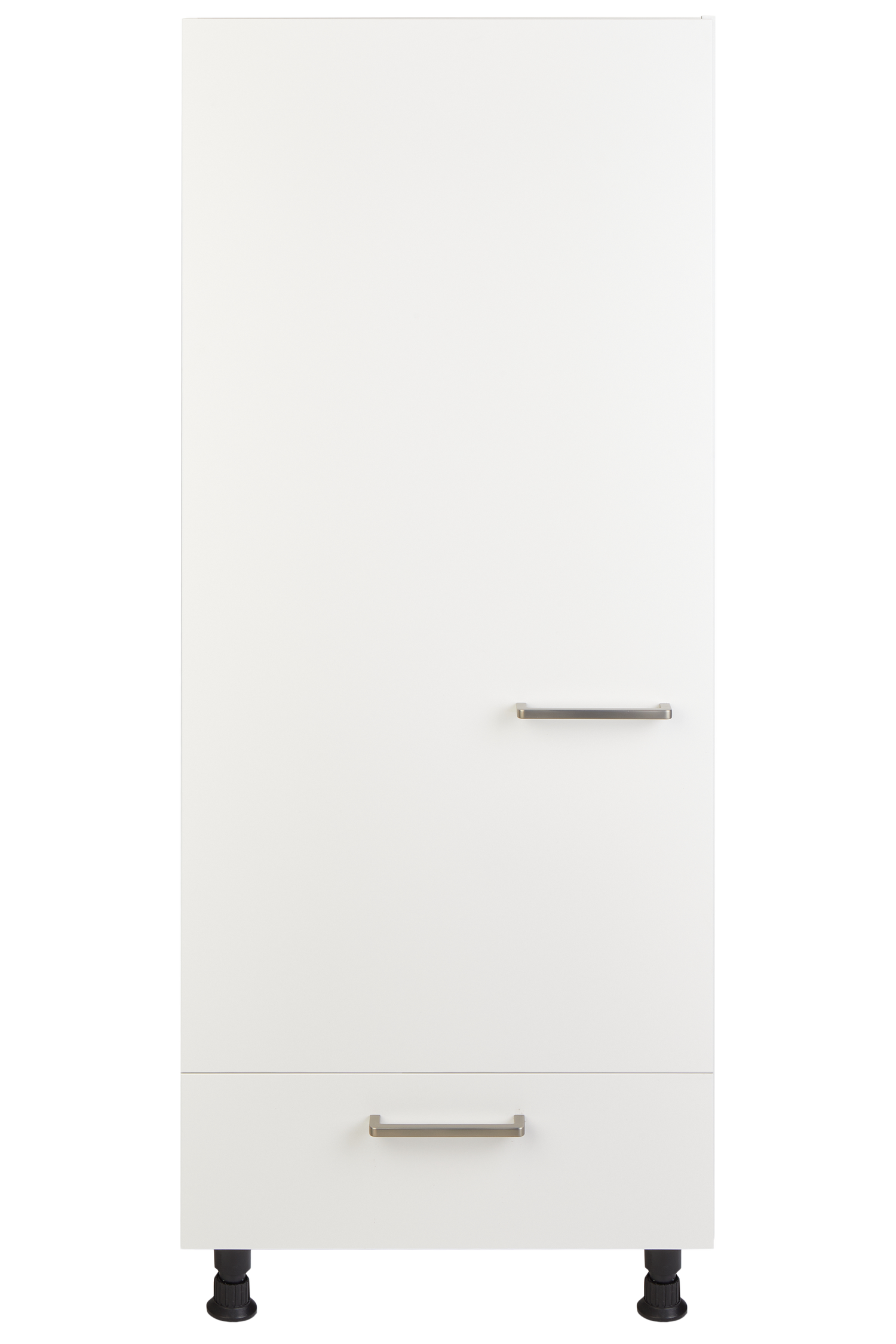 Highboard Geräte-Umbau für Kühlschränke Schubkasten Alpinweiss supermatt G123S nobilia Küchenschränke links