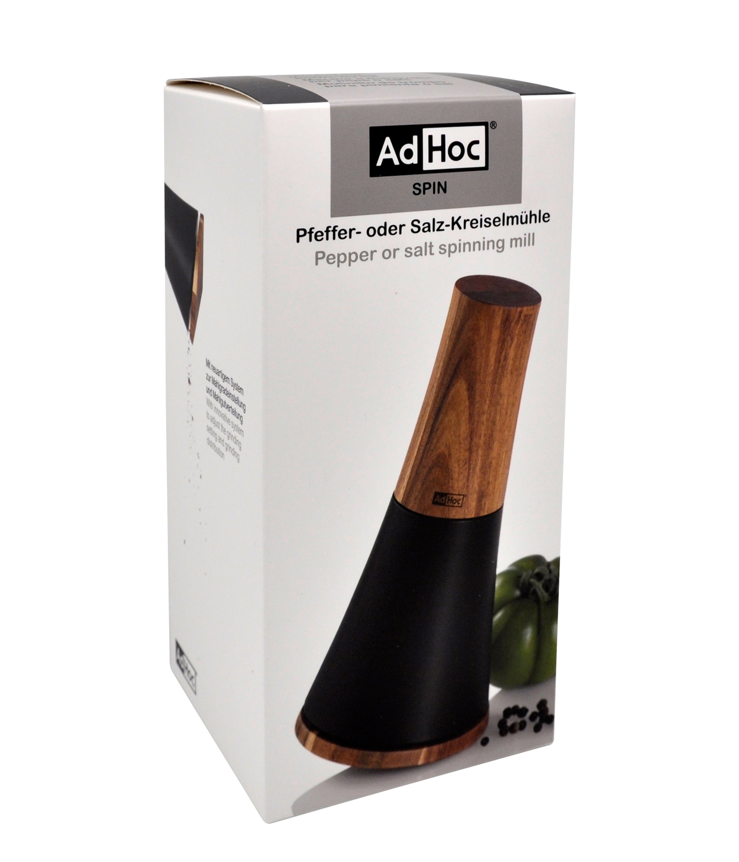 AdHoc Pfeffer-/ Salzmühle Spin Akazienholz, Kunststoff_AdHoc_CityKüchen24