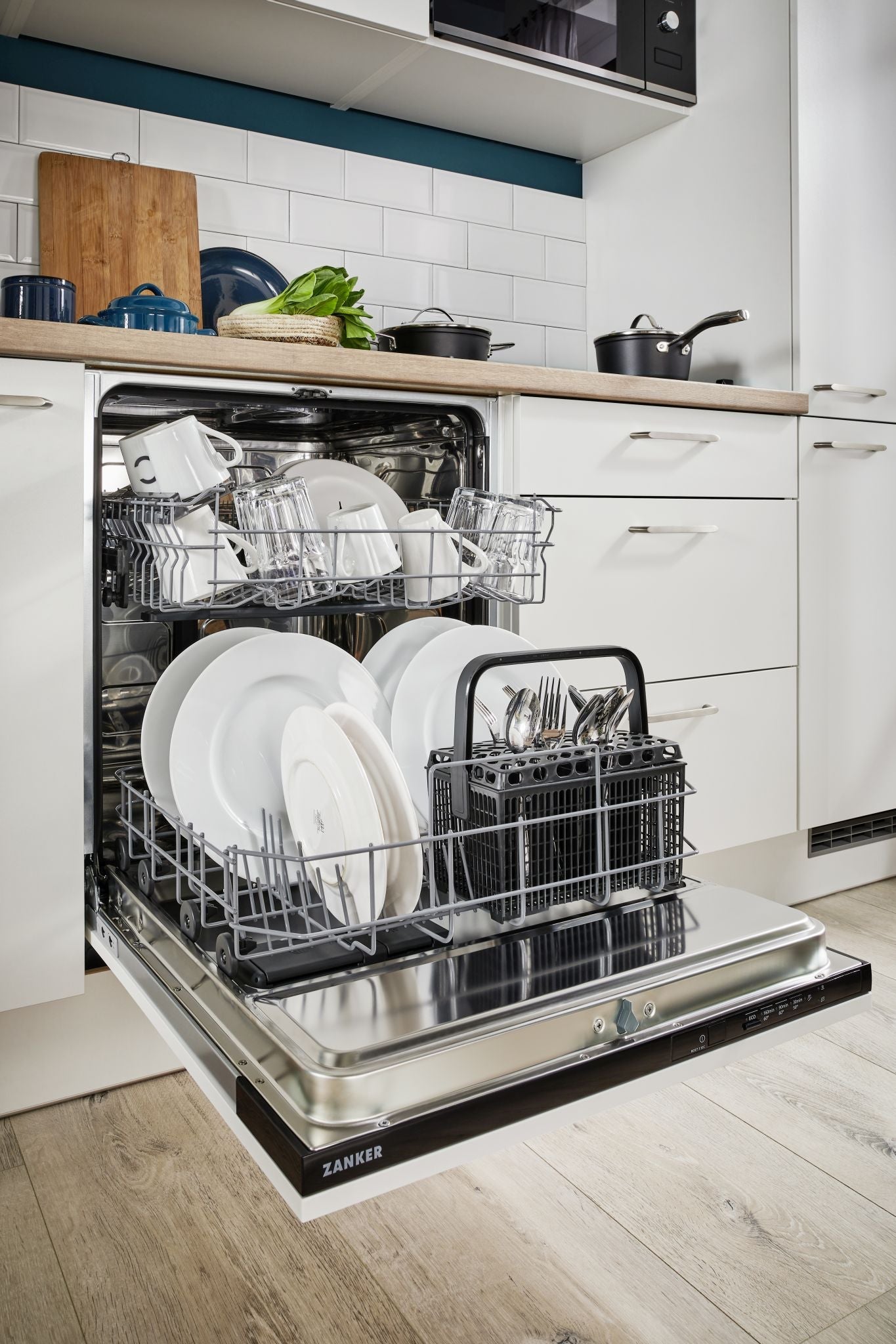 Küchenzeile 240 cm, Weiß , Komplettküche mit Einbaugeräten, Spüle und Mischbatterie Pino Küchenblöcke & Pantryküchen