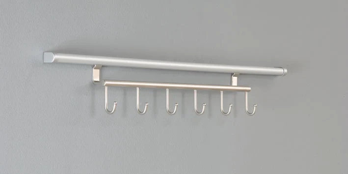 Relingset Edelstahloptik mit Hakenleiste in verschiedenen Ausführungen nobilia Küchenorganizer 60 cm
