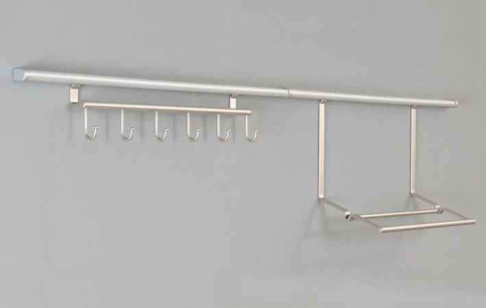 Relingset Edelstahloptik mit Hakenleiste in verschiedenen Ausführungen nobilia Küchenorganizer 120 cm