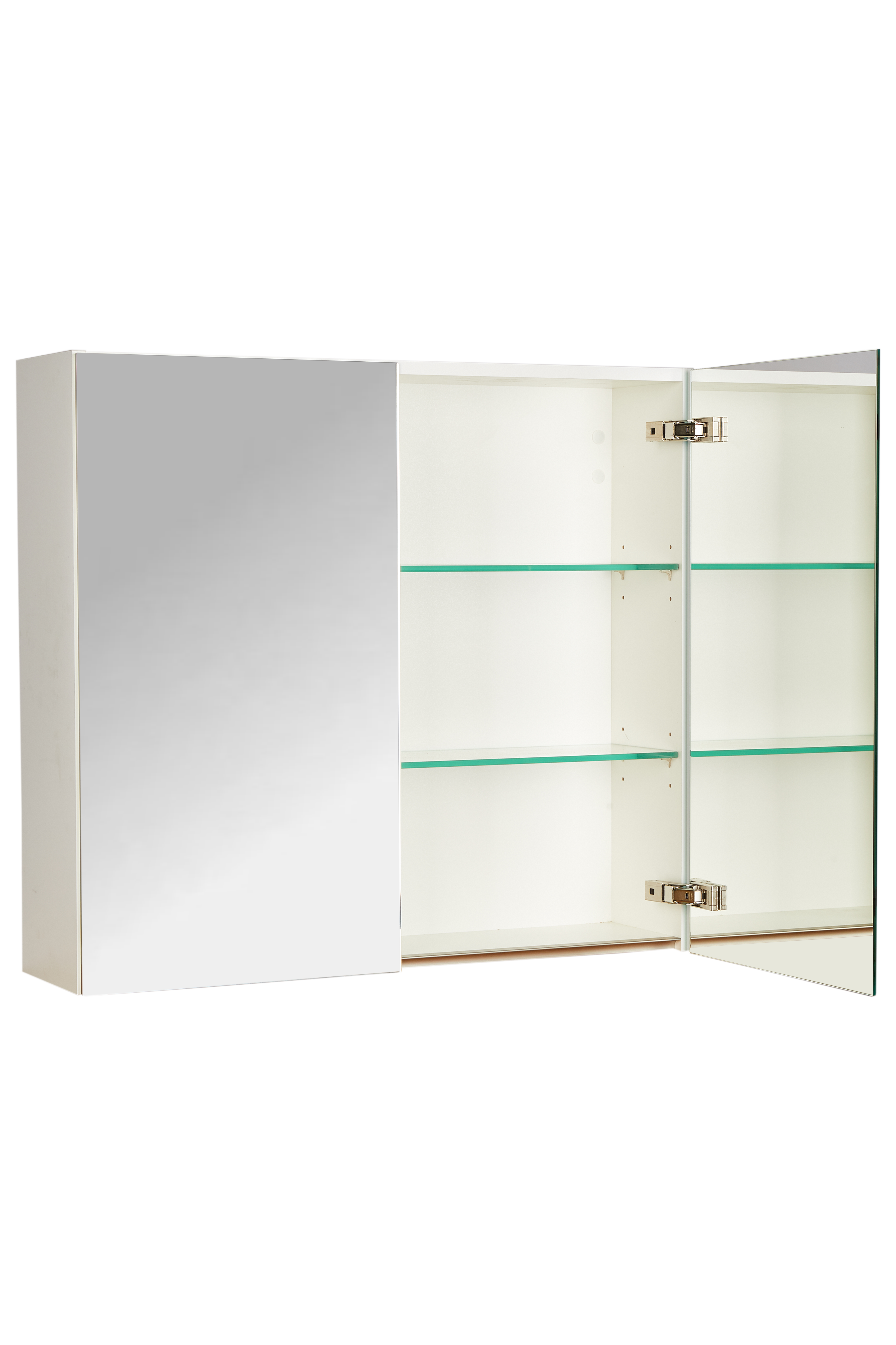 Spiegelschrank, 80cm breit, beidseitig verspiegelt, Glasablageböden no_nobilia_CityKüchen24