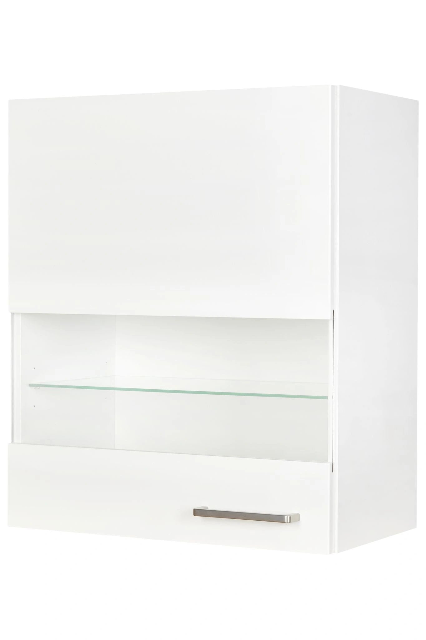 Elegant & modern: nobilia Glas-Hängeschrank in Alpinweiß supermatt, 60cm. Verleihen Sie Ihrer Küche Stil mit Cityküchen24.
